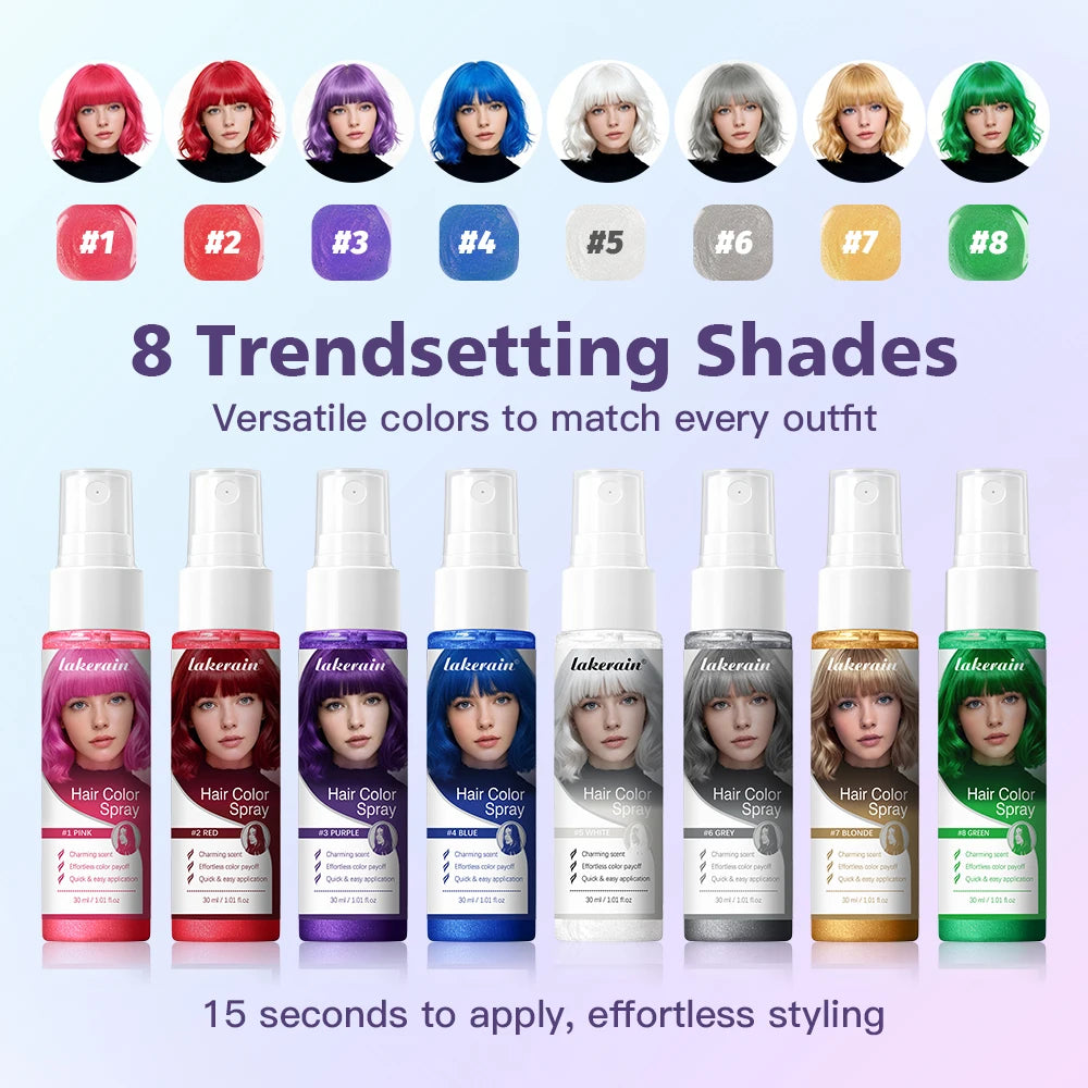 Temporary Washable Hair Color Spray for Parties and Styling - 8
