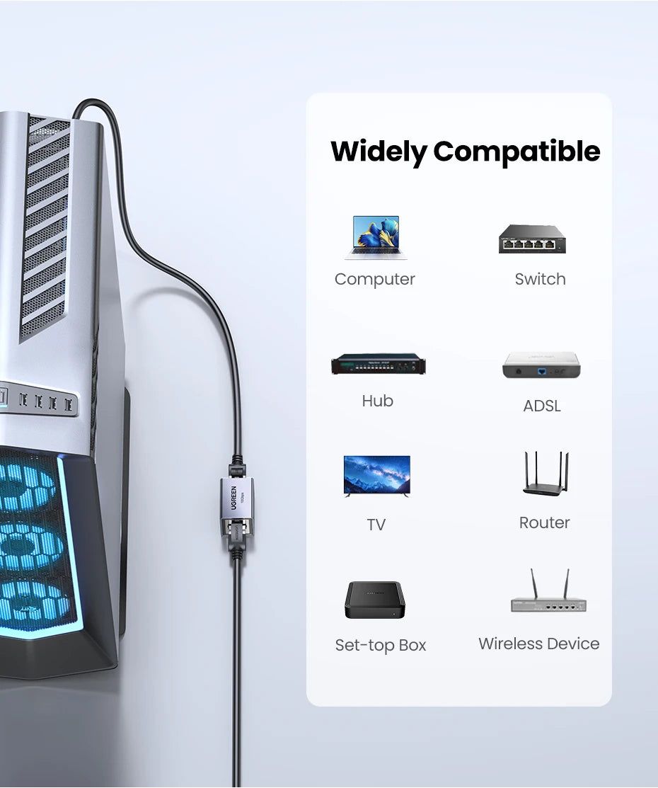 10Gbps RJ45 Ethernet Cable Extender Adapter - 20