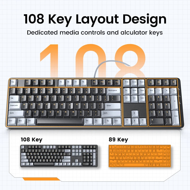 Mechanical Gaming Keyboard with PBT Keycaps