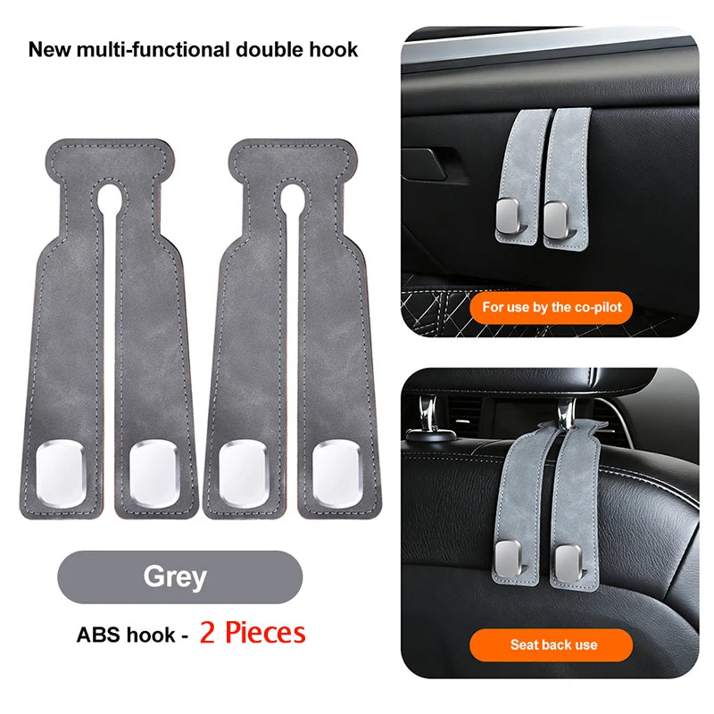 Suede Leather Car Glove Box Hanging Hook for Handbags and Accessories - 22