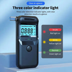 Digital Breathalyzer Alcohol Detector with LCD Display and 3 Color Alert