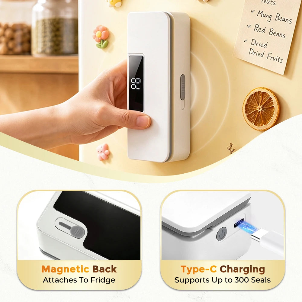 Rechargeable Portable Food Bag Sealer with Cutter