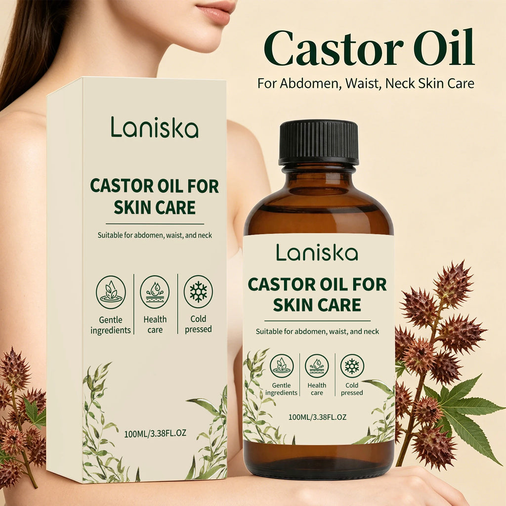 Cold Pressed Castor Oil for Body Skin Hydration and Massage