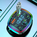 Bluetooth 5.0 FM Transmitter Car Charger PD 18W USB Dual Port Adapter