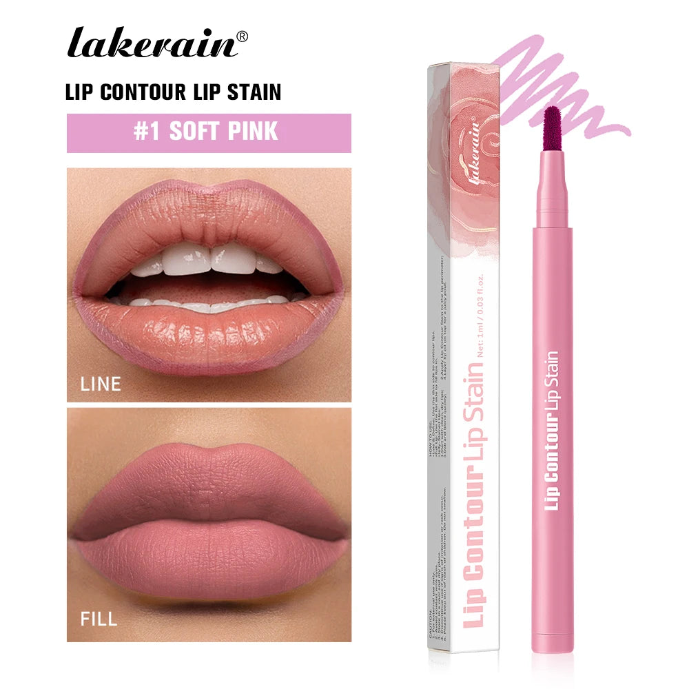Dual-Sided Long-Lasting Waterproof Lip Stain and Liner Pen