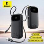 22.5W Fast Charging Power Bank with Built-in Cables