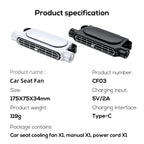 3 Speed USB Powered Car Seat Back Cooling Fan for Headrest