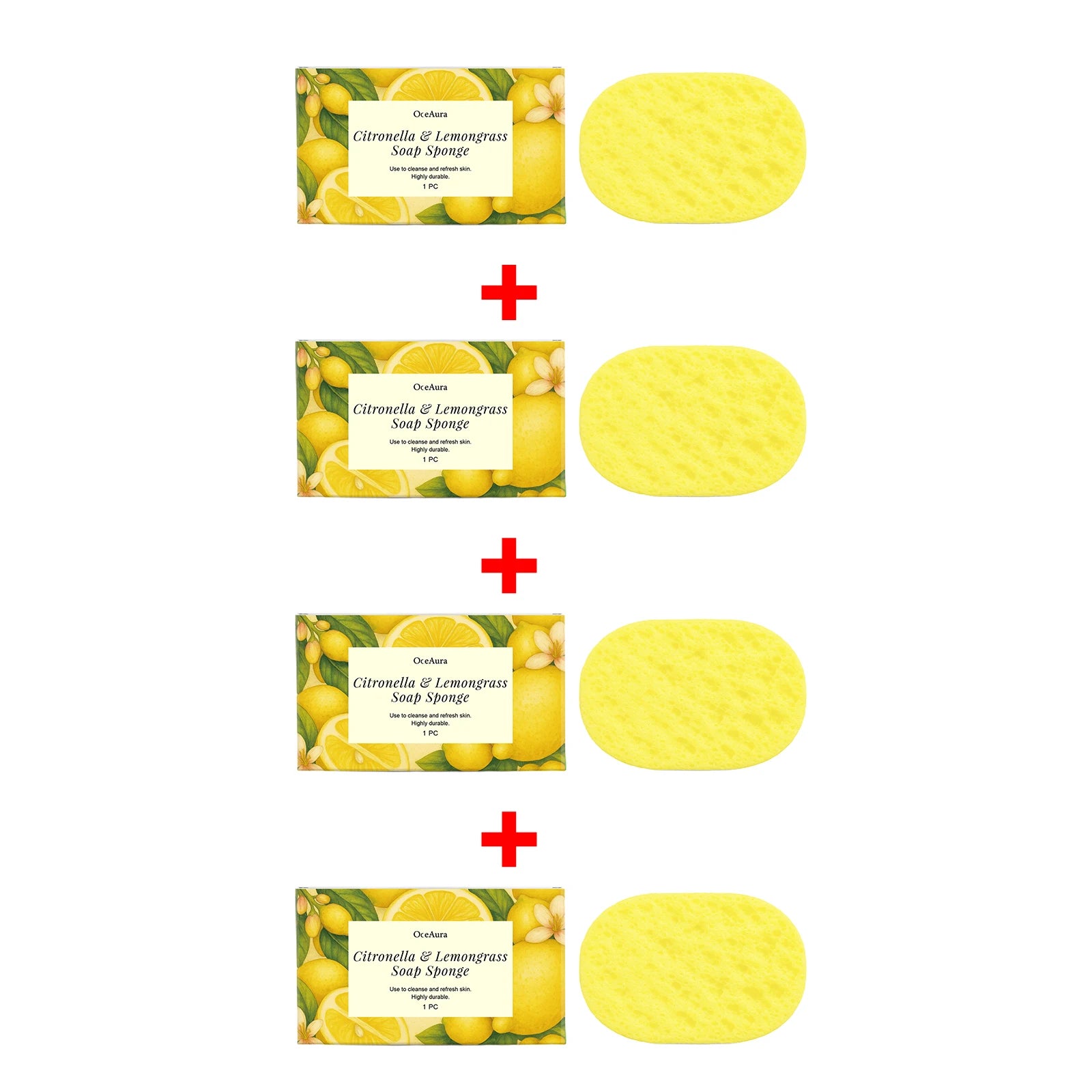 Exfoliating Lemongrass Bath Sponge for Daily Body Cleansing - 14