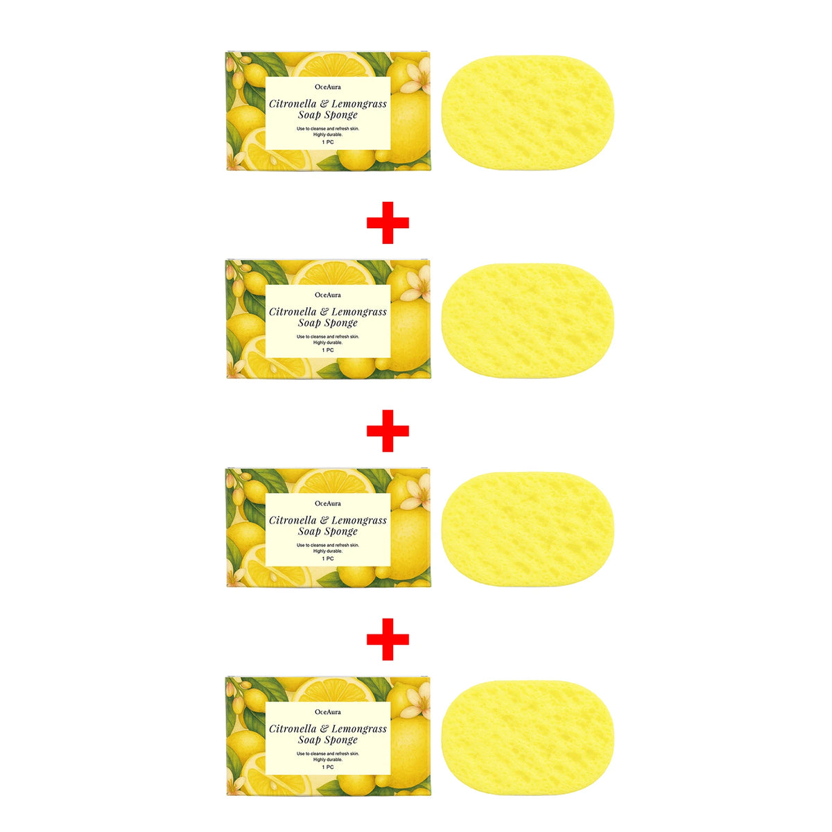 Exfoliating Lemongrass Bath Sponge for Daily Body Cleansing