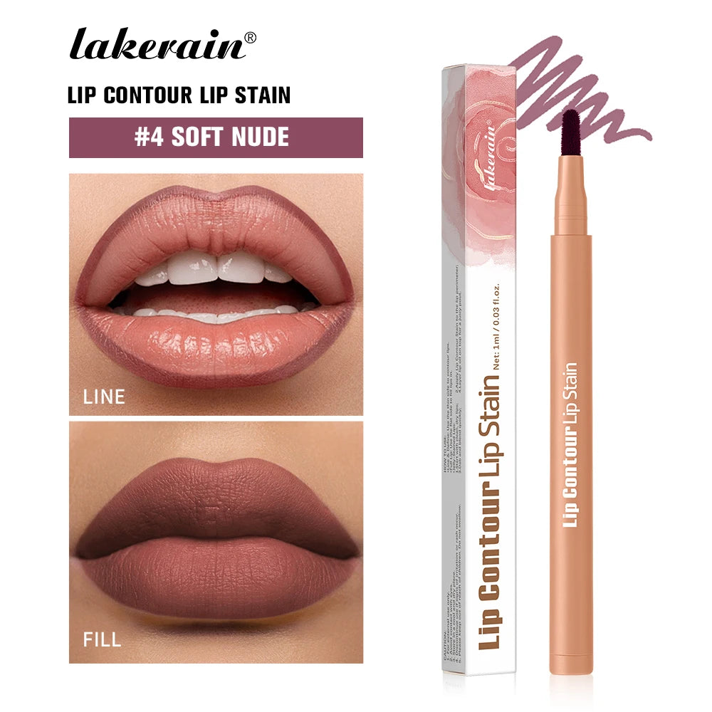 Dual-Sided Long-Lasting Waterproof Lip Stain and Liner Pen