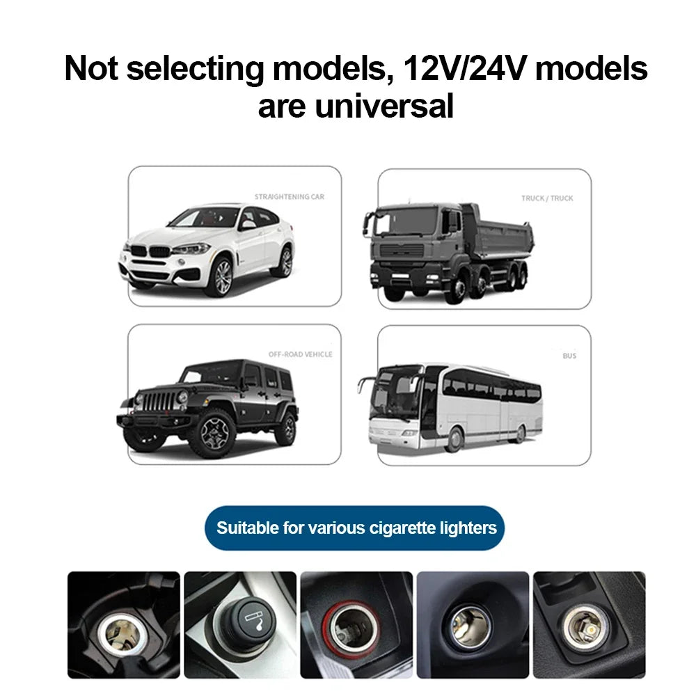 120W 7-in-1 Car Cigarette Lighter Socket Splitter with PD and USB