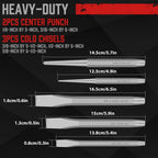Professional 16-Piece Punch and Chisel Tool Set for Metalworking