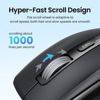 Ergonomic Wireless Bluetooth Mouse with Hyper-Fast Scroll
