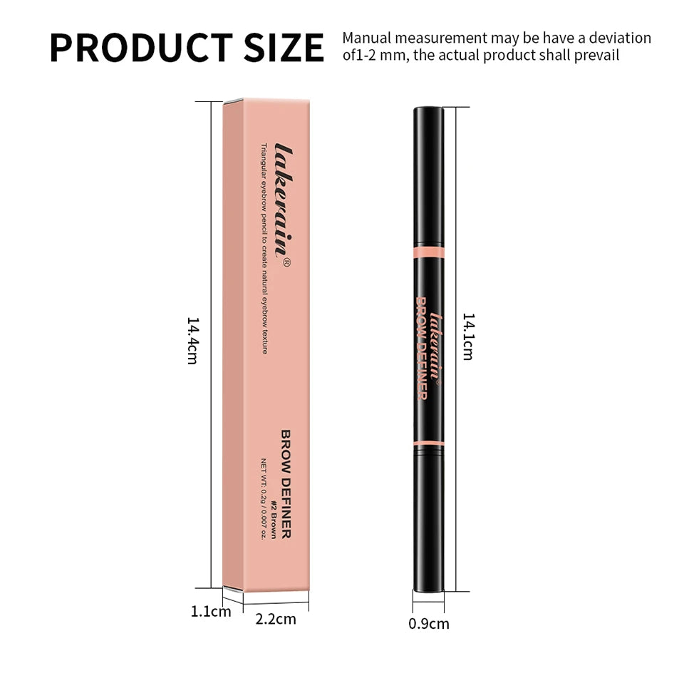 Waterproof Triangular Tip Eyebrow Pencil with Spoolie Brush - 16