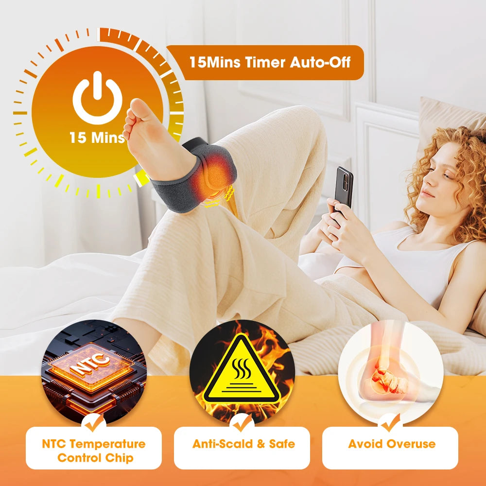 Heated Vibration Ankle Massager for Pain Relief and Relaxation