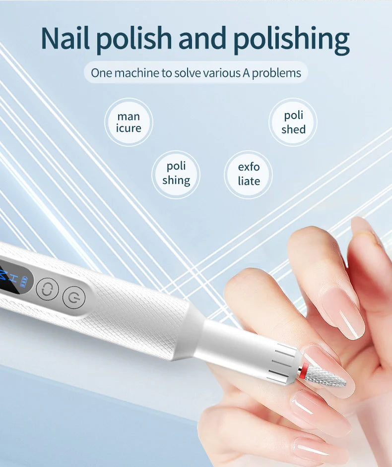 Cordless Electric Nail Drill Set for Manicure and Pedicure - 9
