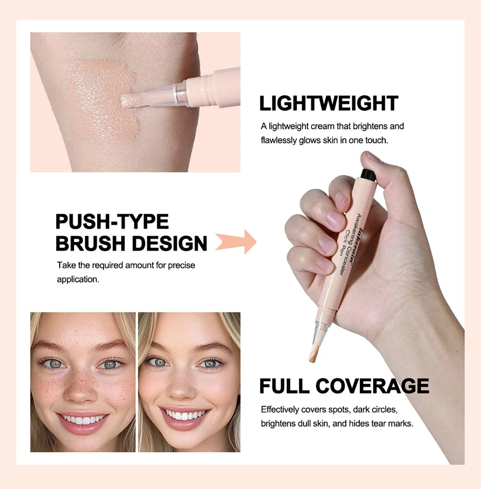 Waterproof Concealer Click Pen for Brightening and Full Coverage - 9