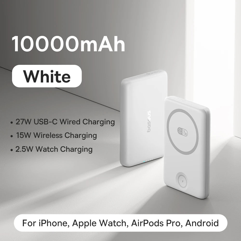 10000mAh Magnetic Wireless Power Bank for Phone and Watch