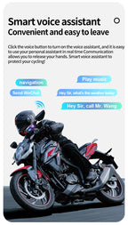 Bluetooth 5.4 Motorcycle Helmet Headset with RGB Lights and IP67 Rating