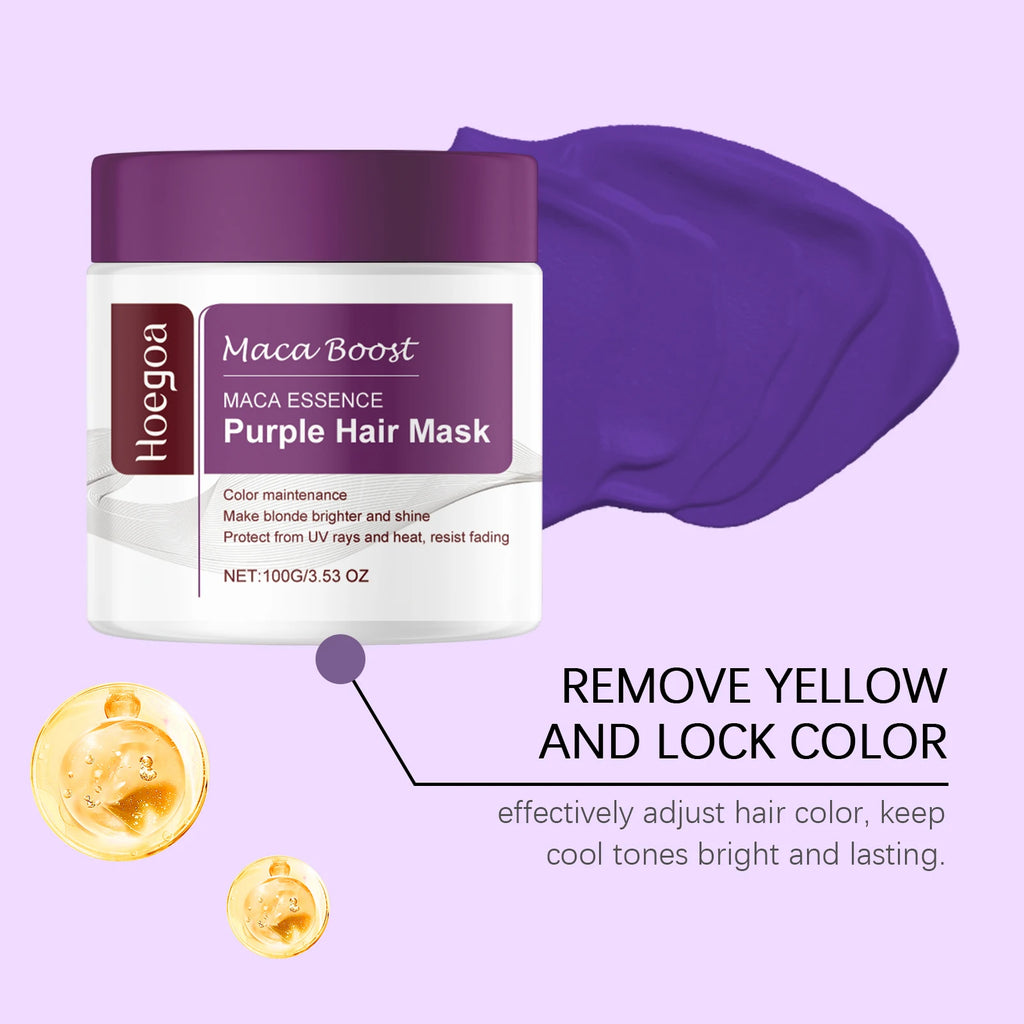 Purple Hair Mask and Shampoo Set for Color Protection and Repair