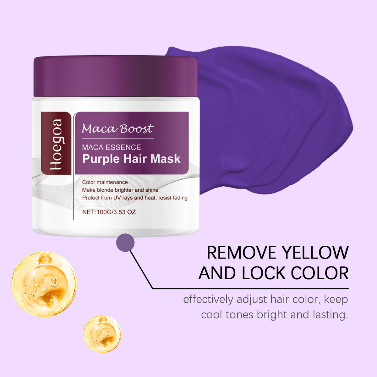 Purple Hair Mask and Shampoo Set for Color Protection and Repair
