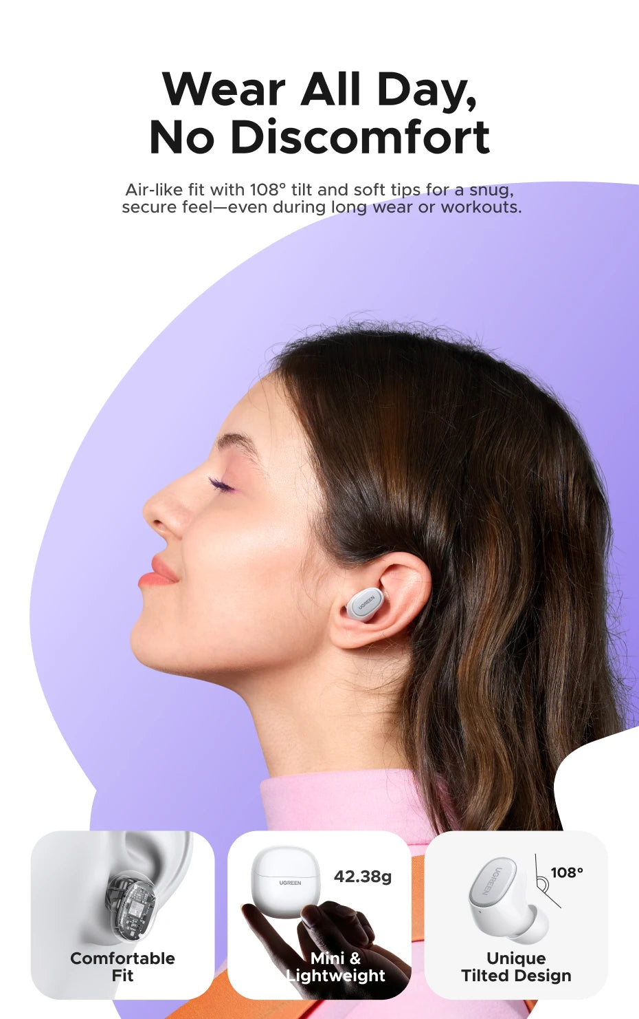 Wireless Bluetooth In-Ear Earbuds with 35H Playtime