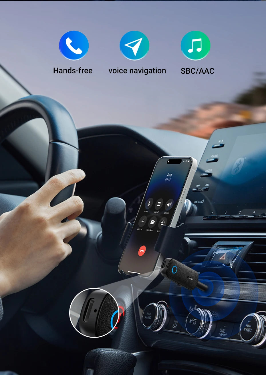 2-in-1 Bluetooth 5.0 Transmitter and Receiver for TV and Car Audio