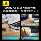 6-in-1 Dual USB-C Hub for MacBook with 4K HDMI and SD/TF Card Reader