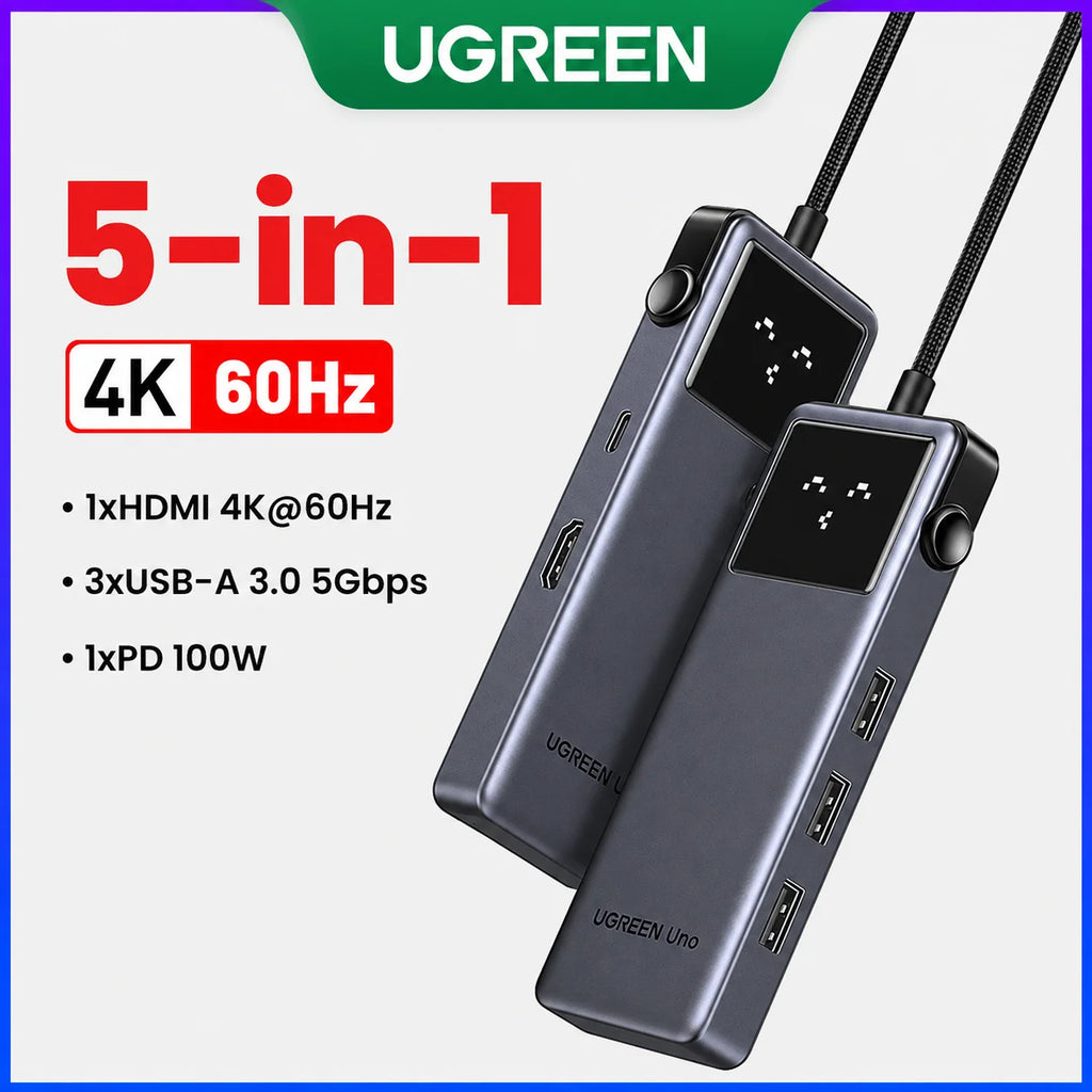 6-in-1 USB-C Hub with 4K 60Hz HDMI and 10Gbps Data Transfer