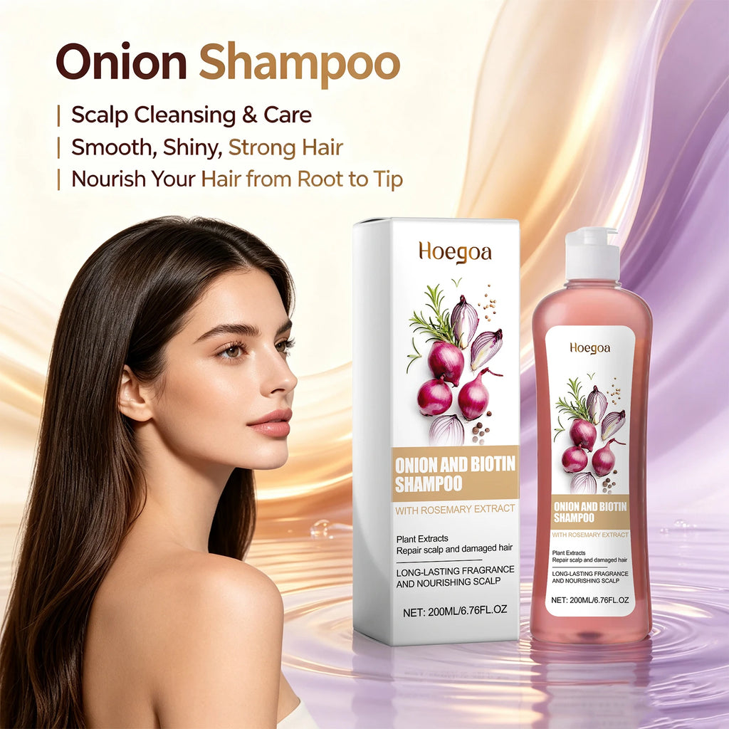 Onion and Biotin Shampoo for Hair Growth and Scalp Repair