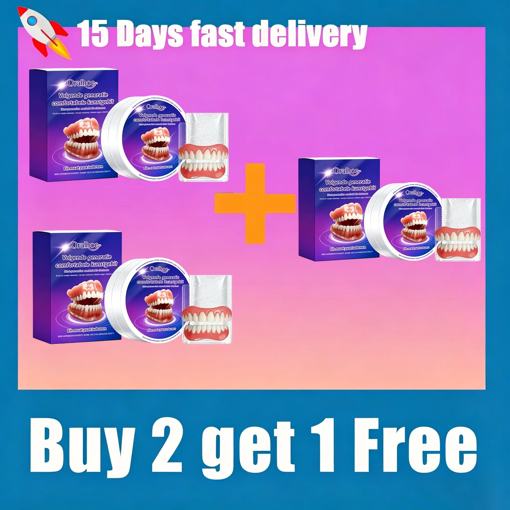Snap-On Silicone Denture Kit for Instant Natural Smile - 10