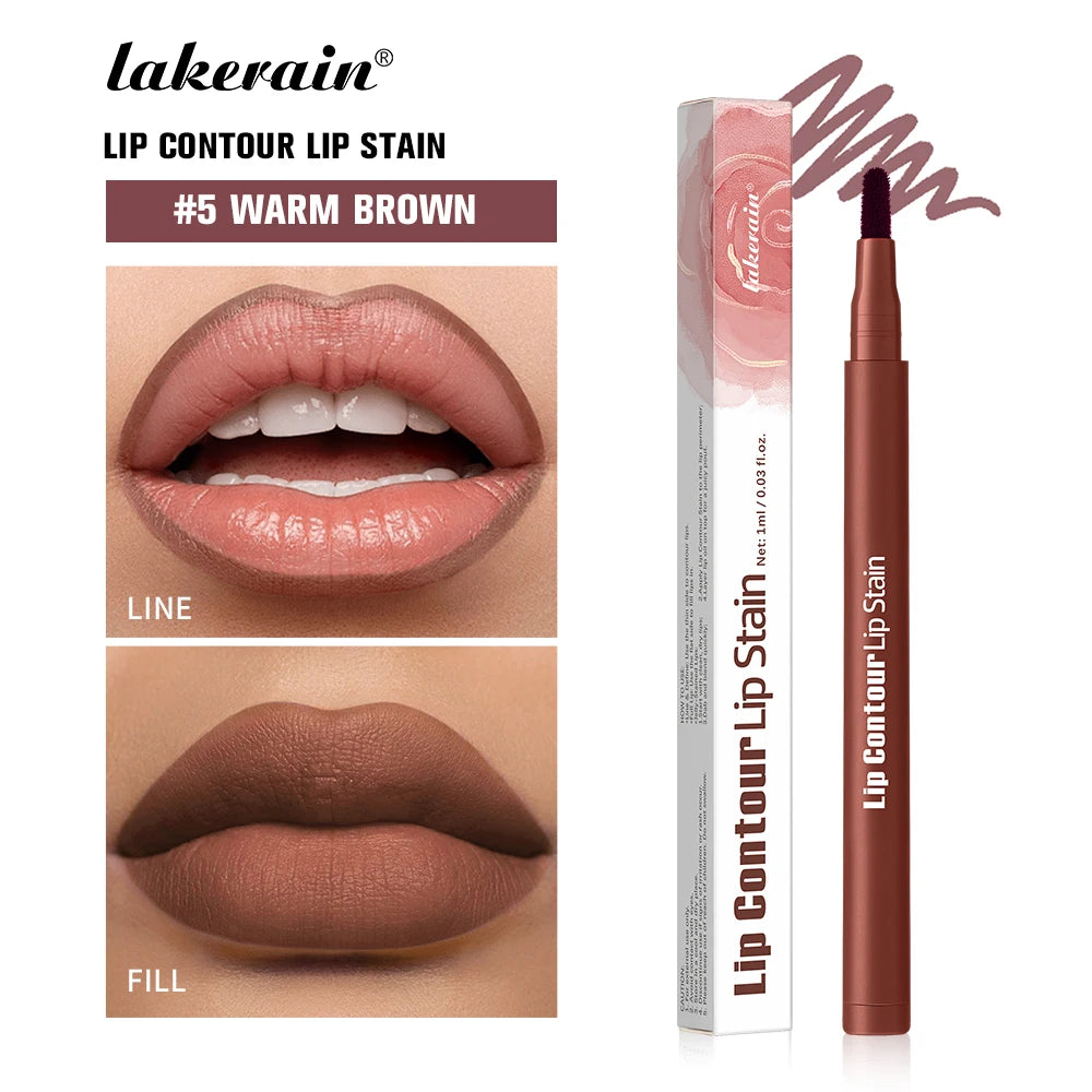 Dual-Sided Long-Lasting Waterproof Lip Stain and Liner Pen