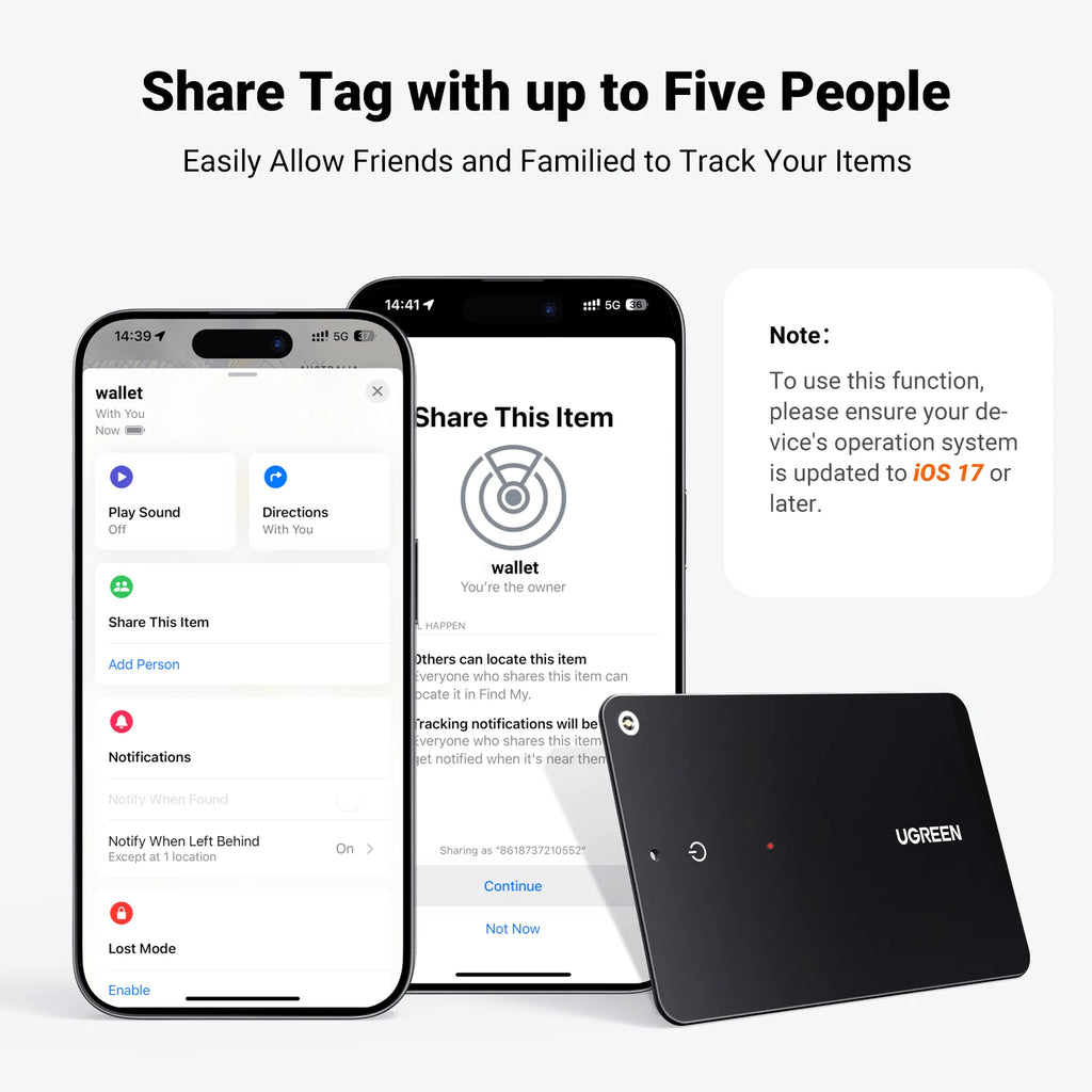 Smart Bluetooth Wallet Tracker Card for Apple Find My