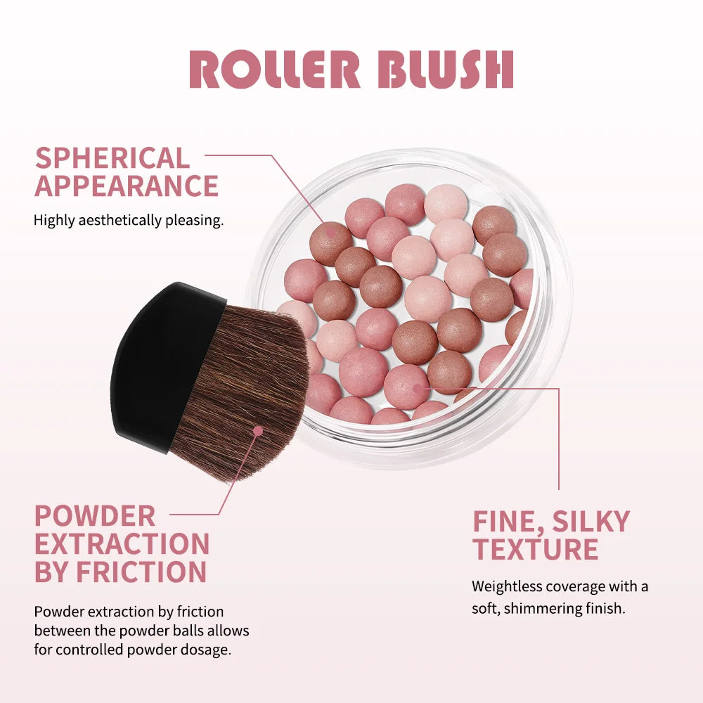 Spherical Powder Bead Blusher for Natural Shimmer Makeup - 5