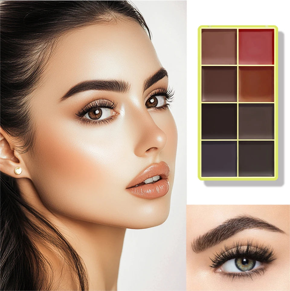 8-Color Cream Blush and Highlighter Makeup Palette