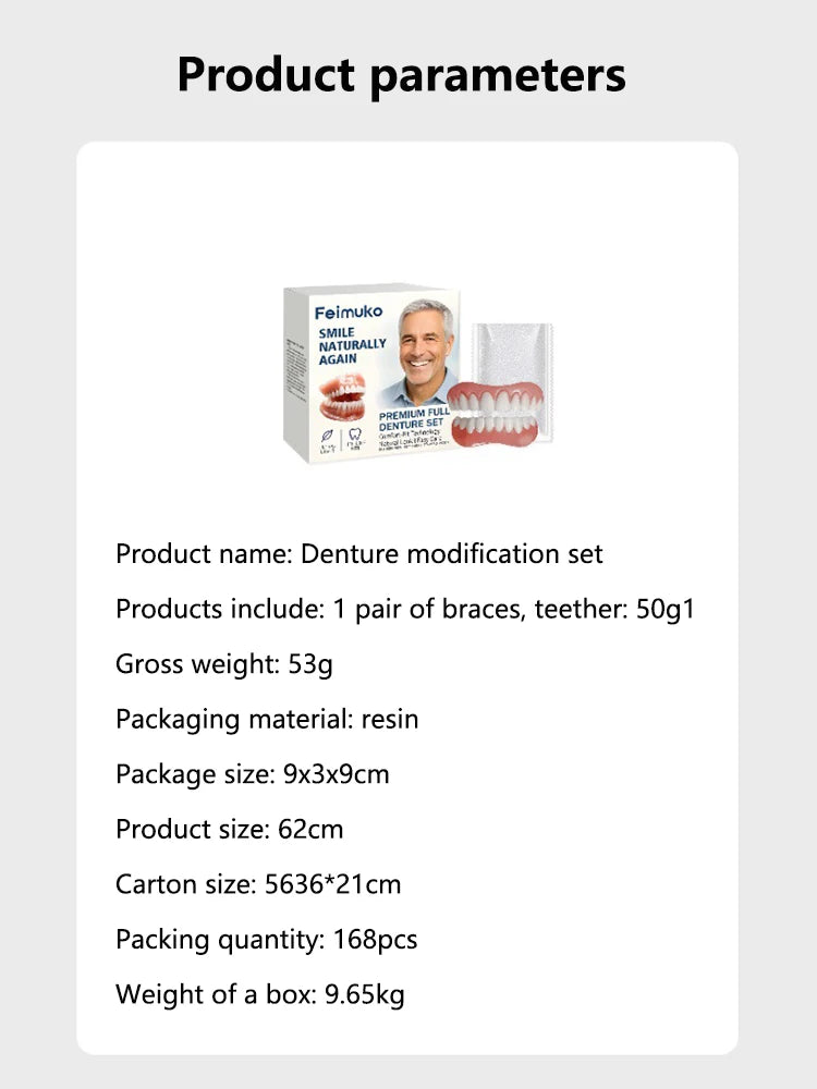 Comfortable Full Set Silicone Dentures for Natural Smile