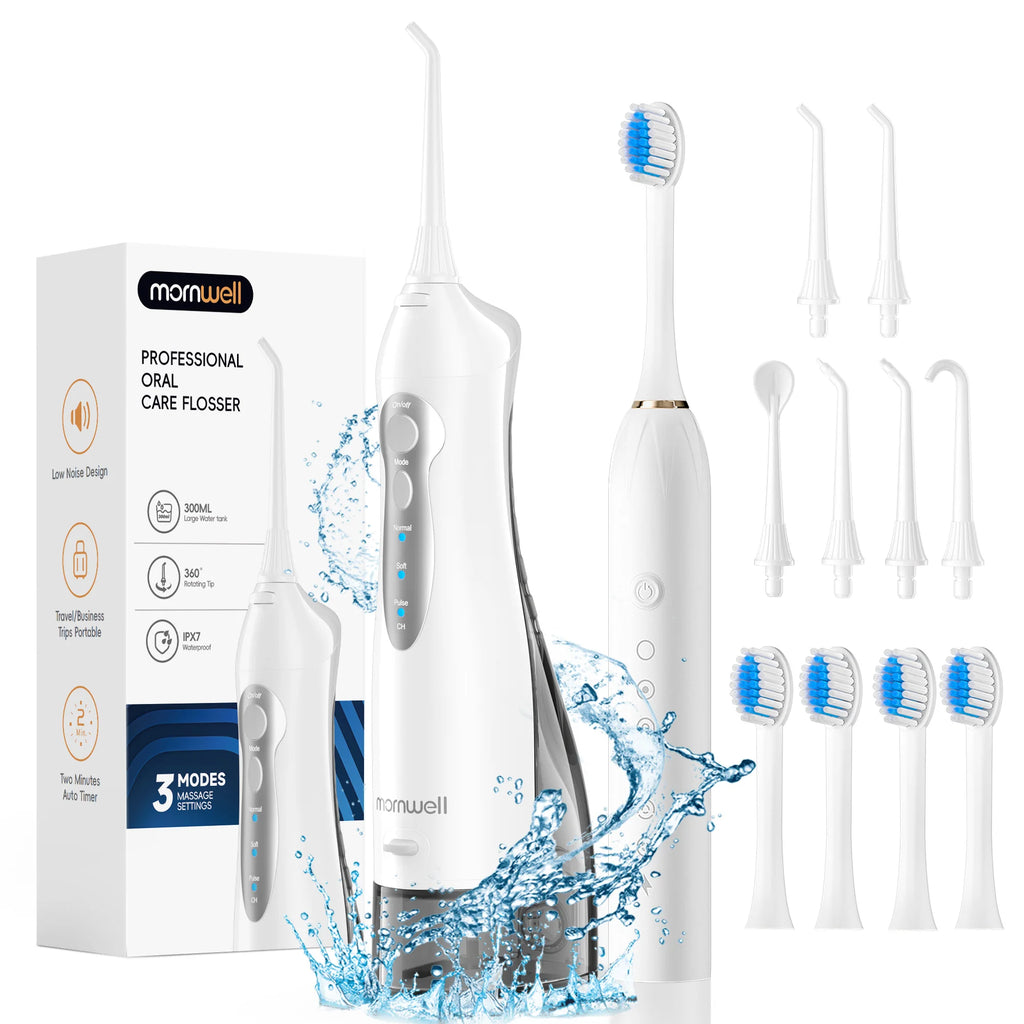 Portable Oral Irrigator and Sonic Electric Toothbrush Set