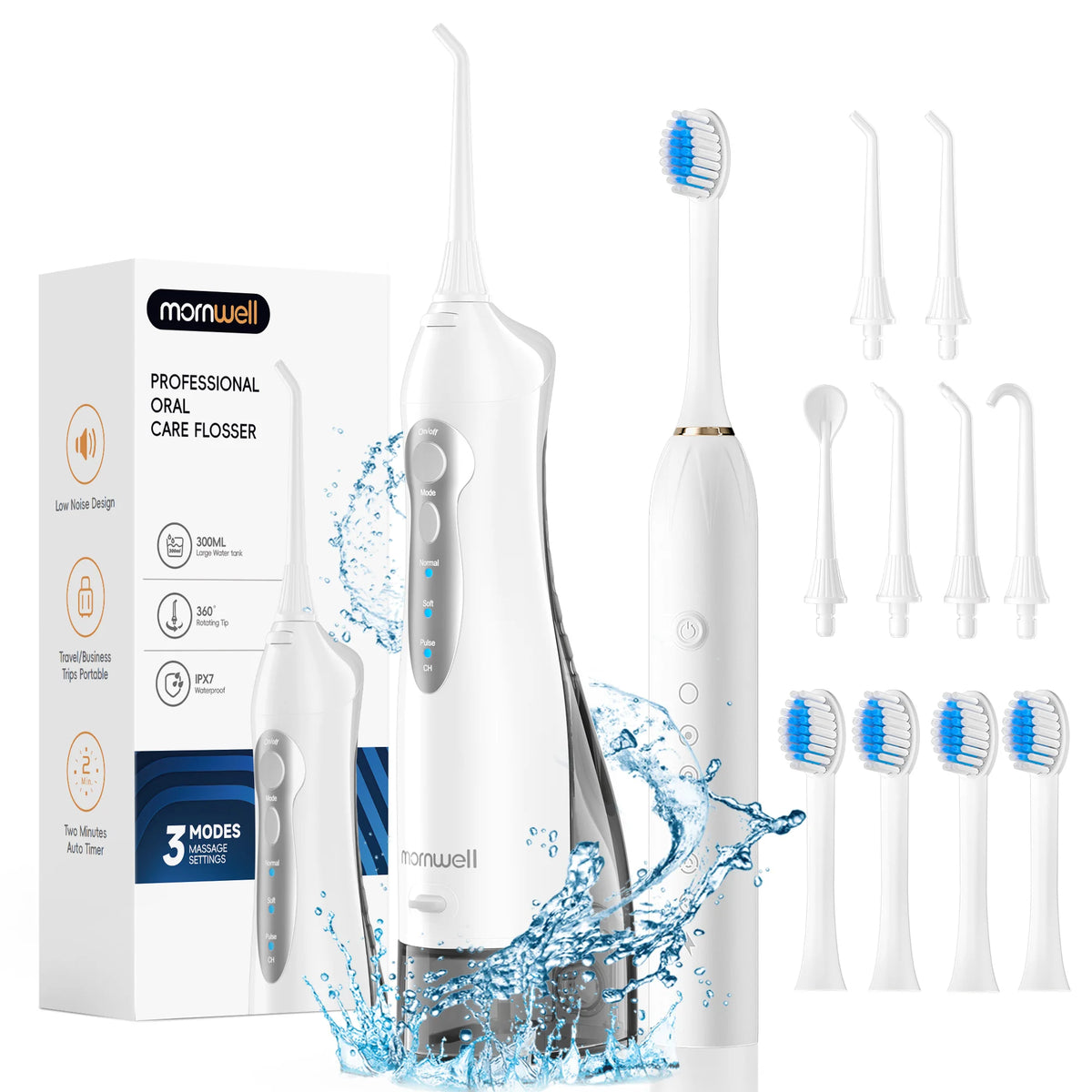 Portable Oral Irrigator and Sonic Electric Toothbrush Set