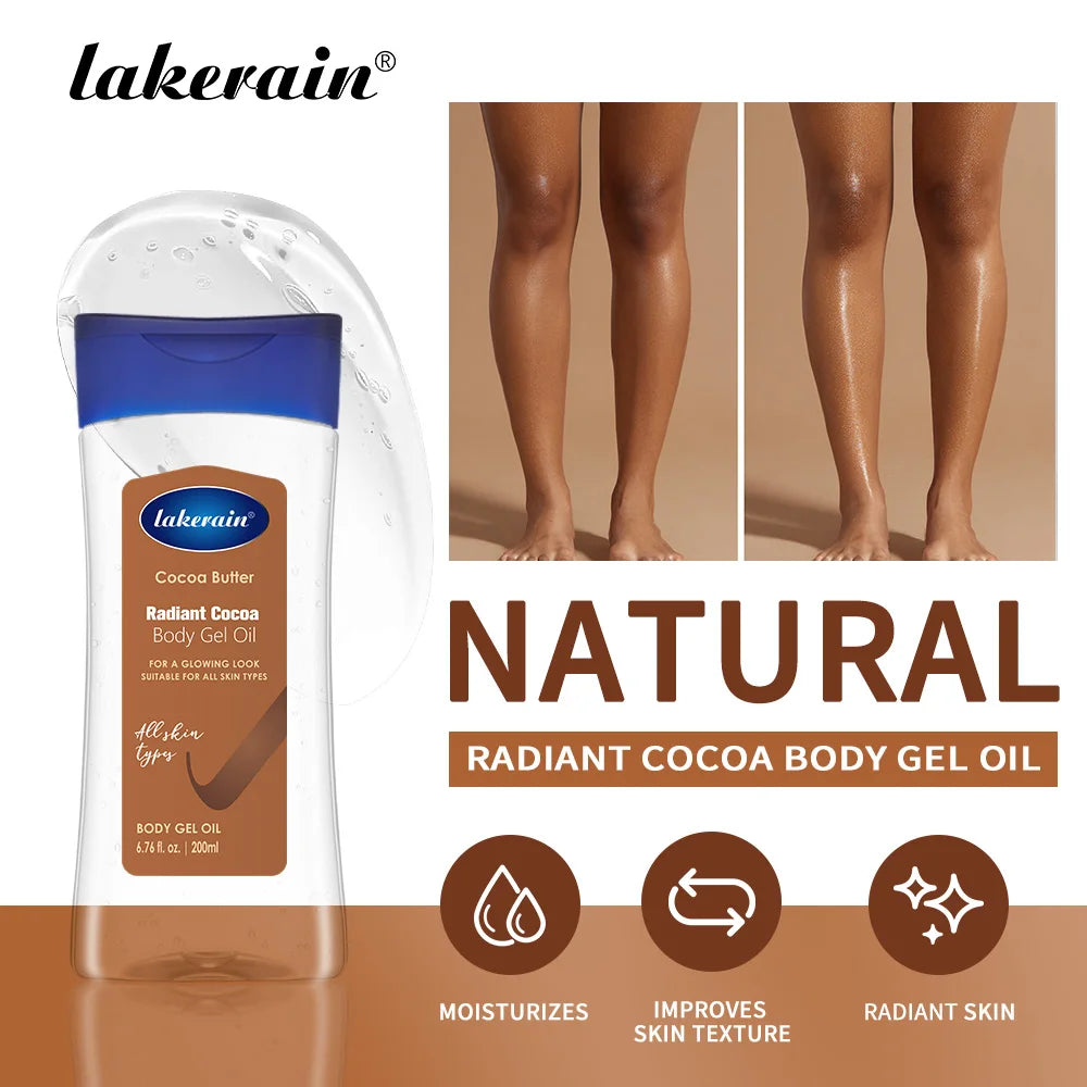 Radiant Cocoa Butter Body Gel Oil for Hydrated Glowing Skin