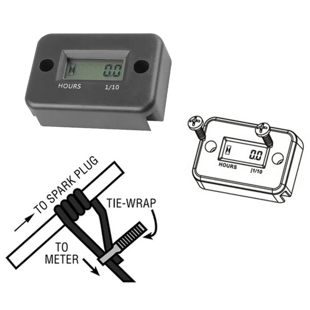 Digital LCD Hour Meter for Gas Engines - 5
