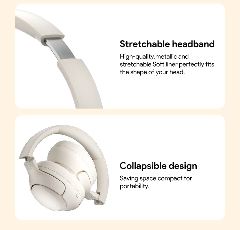 Active Noise Cancelling Bluetooth 5.4 Over-Ear Wireless Headphones