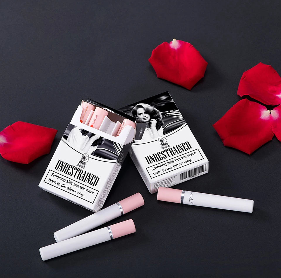 Matte Lipstick Set with Creative Cigarette Design