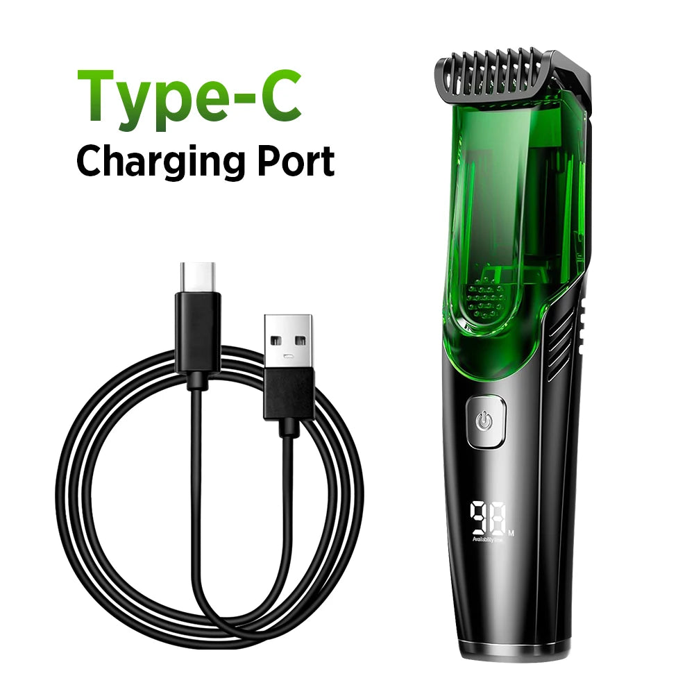 Cordless Vacuum Beard and Hair Trimmer for Men - 13