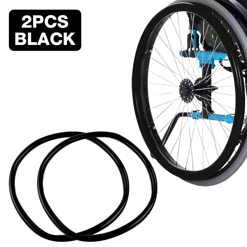 Non-Slip Silicone Wheelchair Hand Rim Covers for 24-Inch Wheels