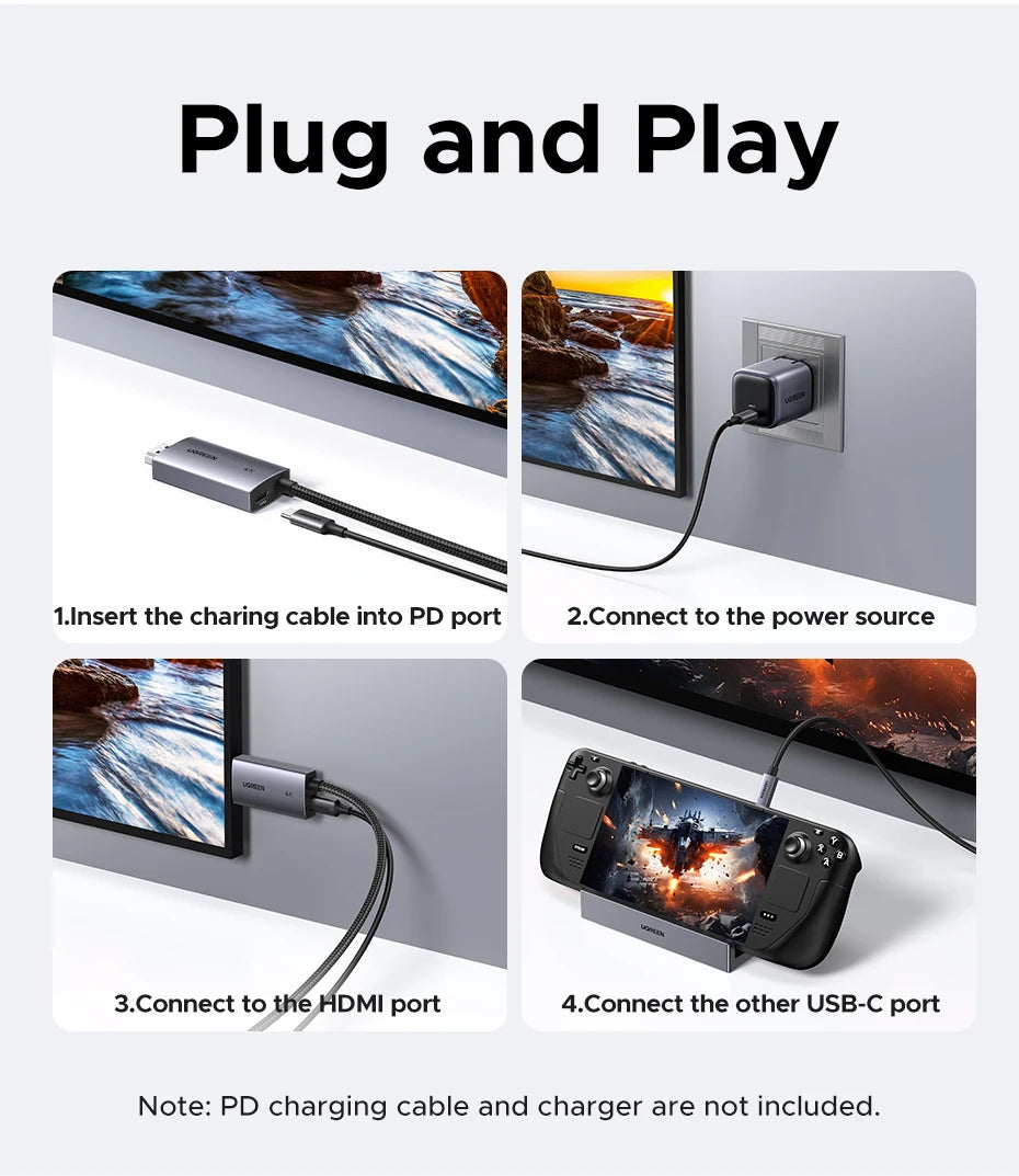 4K USB-C to HDMI Adapter with 100W PD Fast Charging