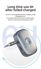 Bluetooth 5.3 AUX Audio Receiver 3.5mm Wireless Stereo Adapter with Mic