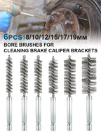 Stainless Steel Bore Cleaning Brush Set with 1/4" Hex Shank