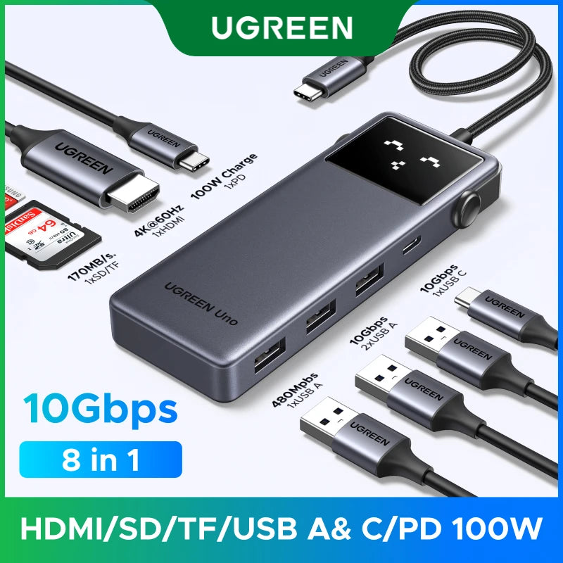 8-in-1 USB-C Hub with 4K HDMI and 100W Power Delivery - 1