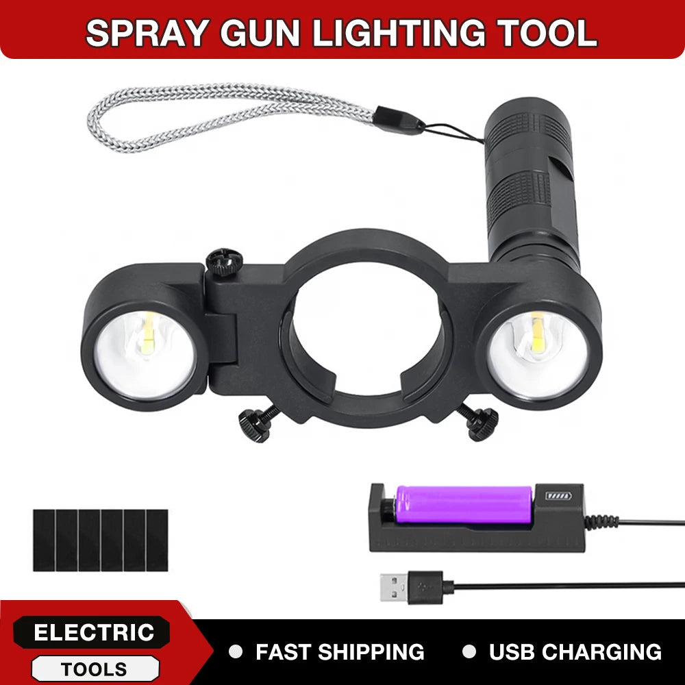 Rechargeable LED Spray Gun Light for Automotive Painting