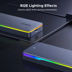 20Gbps M.2 NVMe and SATA SSD Enclosure with RGB Lighting